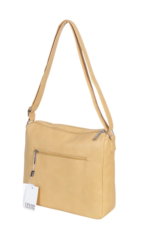 Pojemna Torebka Listonoszka Damska Dwukomorowa Ekoskóra Coveri