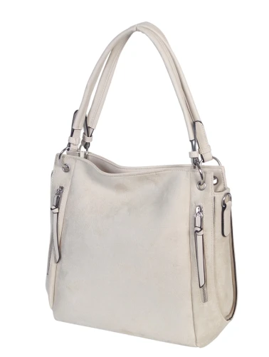 Pojemna Torebka Damska A4 Laphrodite Paris Zamsz Ekologiczny Dwukomorowe wnętrze