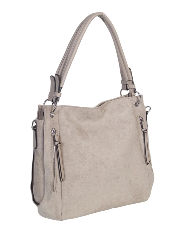 Pojemna Torebka Damska A4 Laphrodite Paris Zamsz Ekologiczny Dwukomorowe wnętrze