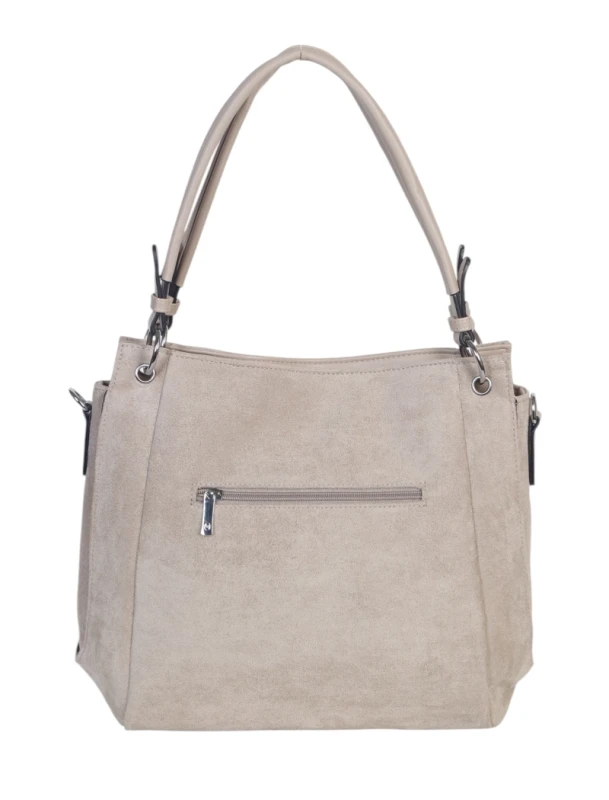 Pojemna Torebka Damska A4 Laphrodite Paris Zamsz Ekologiczny Dwukomorowe wnętrze