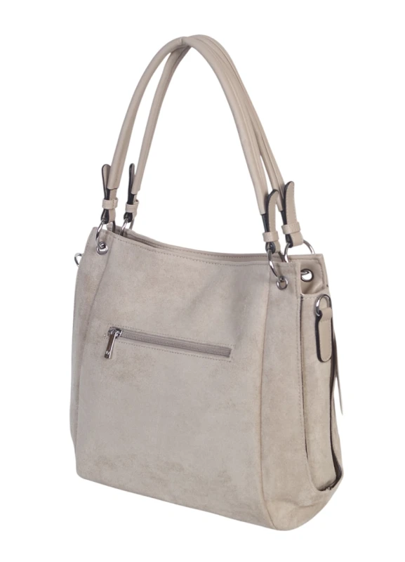 Pojemna Torebka Damska A4 Laphrodite Paris Zamsz Ekologiczny Dwukomorowe wnętrze