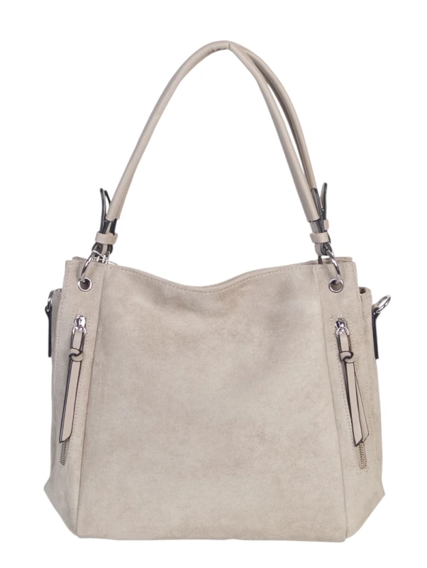 Pojemna Torebka Damska A4 Laphrodite Paris Zamsz Ekologiczny Dwukomorowe wnętrze