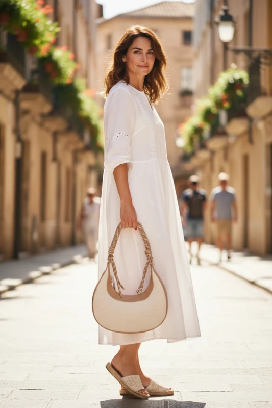 Modna Torebka Damska Gallantry Paris Pleciona Rączka Sznurek Imitacja Lnu 2026