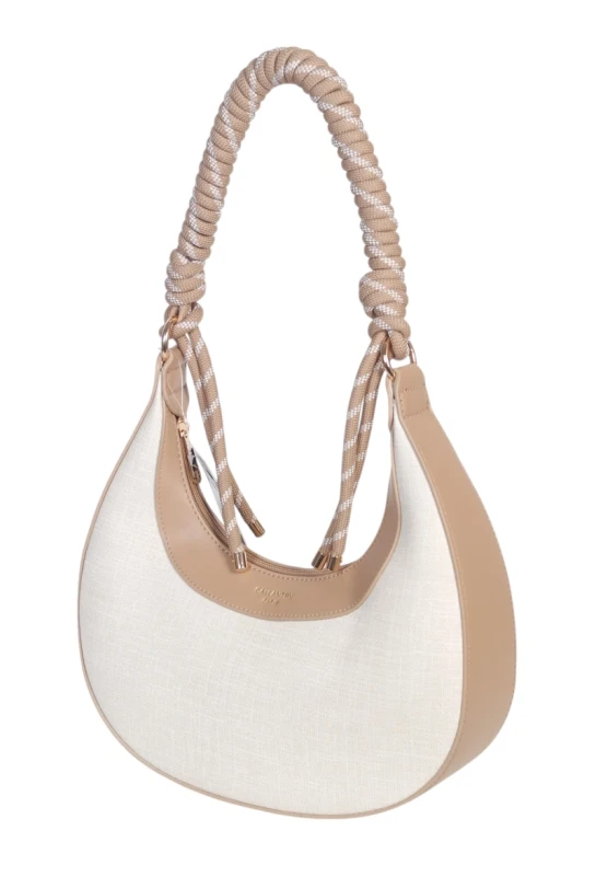 Modna Torebka Damska Gallantry Paris Pleciona Rączka Sznurek Imitacja Lnu 2026