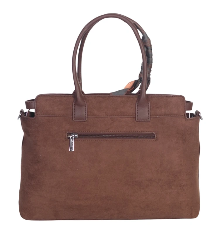 Elegancka Torebka Damska Kuferek Laphrodite Paris A4 Zamsz z Apaszką