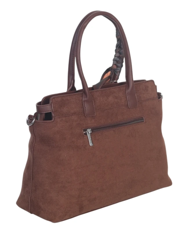 Elegancka Torebka Damska Kuferek Laphrodite Paris A4 Zamsz z Apaszką