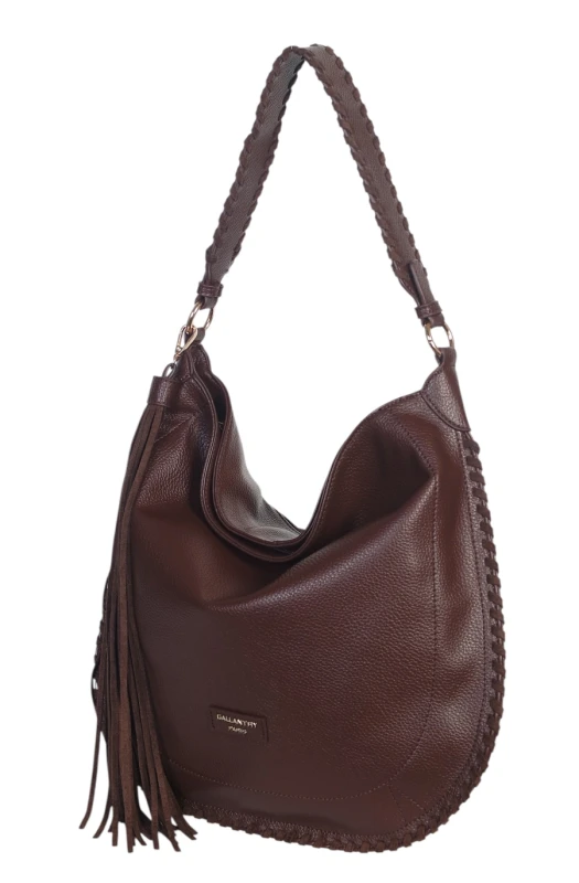 Damska Torebka Worek A4 z Plecioną Rączką i Frędzlem – Modna Listonoszka Boho