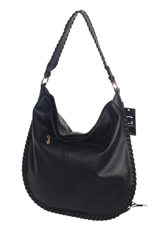 Damska Torebka Worek A4 z Plecioną Rączką i Frędzlem – Modna Listonoszka Boho