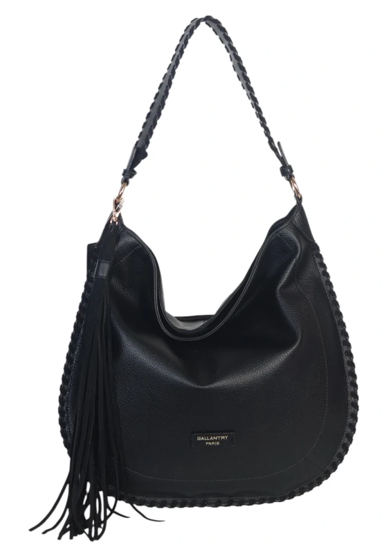 Damska Torebka Worek A4 z Plecioną Rączką i Frędzlem – Modna Listonoszka Boho