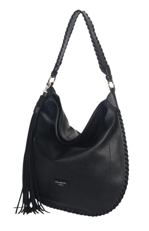 Damska Torebka Worek A4 z Plecioną Rączką i Frędzlem – Modna Listonoszka Boho