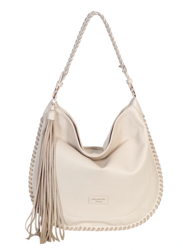 Damska Torebka Worek A4 z Plecioną Rączką i Frędzlem – Modna Listonoszka Boho