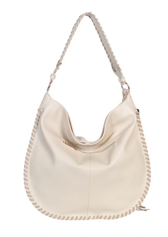 Damska Torebka Worek A4 z Plecioną Rączką i Frędzlem – Modna Listonoszka Boho