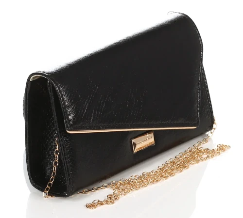 Monnari czarna kopertówka wizytowa z łańcuszkiem – elegancka torebka wieczorowa