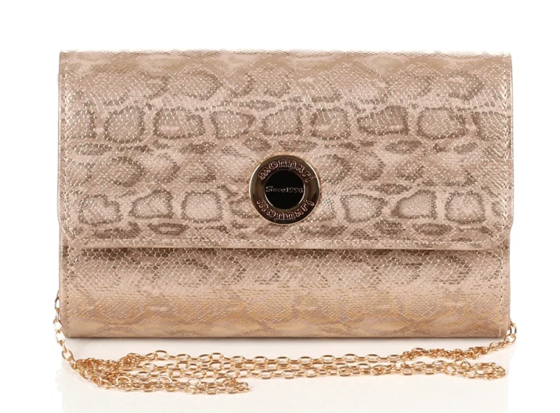 Monnari kopertówka wizytowa z logo – Różowe złoto - Nowa kolekcja Wiosna Lato 2026