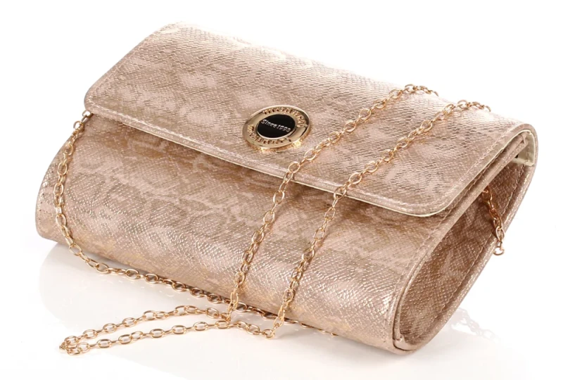 Monnari kopertówka wizytowa z logo – Różowe złoto - Nowa kolekcja Wiosna Lato 2026