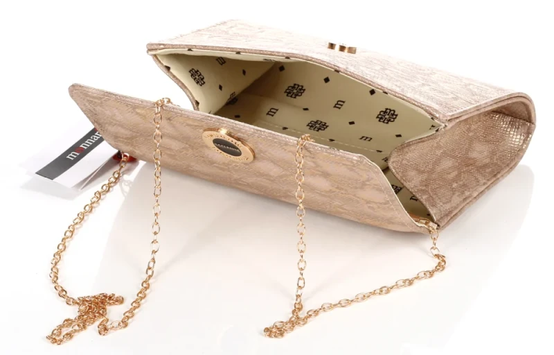 Monnari kopertówka wizytowa z logo – Różowe złoto - Nowa kolekcja Wiosna Lato 2026