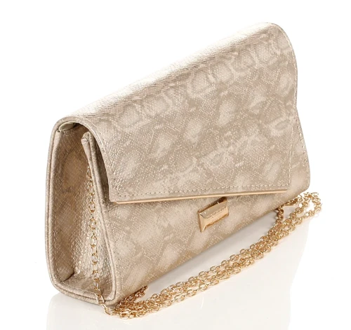 Monnari beżowo-złota kopertówka wizytowa z łańcuszkiem – Nowa kolekcja Wiosna Lato 2026