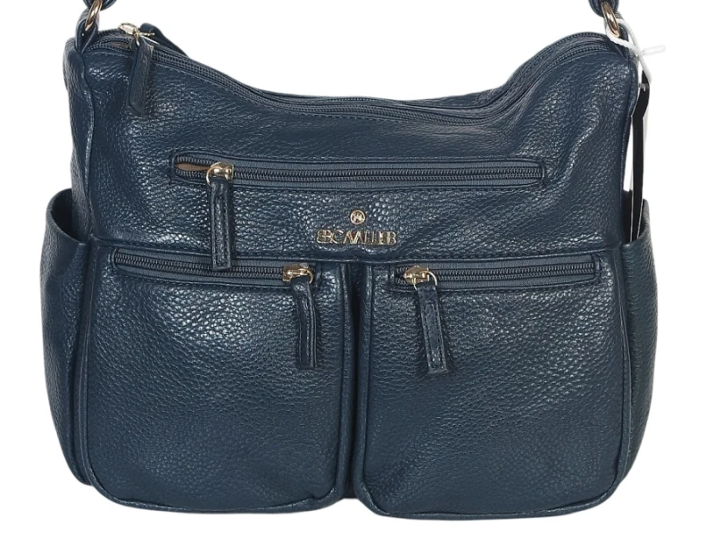 Czarna Torebka Damska Listonoszka Cavalli Italy – Wielofunkcyjna Torba na Ramię z Ekoskóry