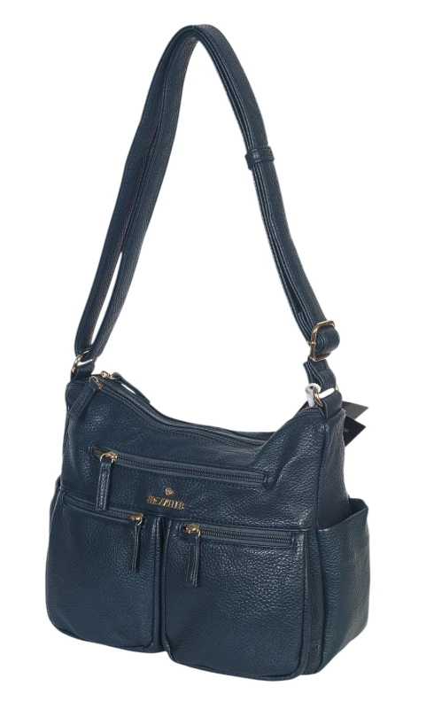 Czarna Torebka Damska Listonoszka Cavalli Italy – Wielofunkcyjna Torba na Ramię z Ekoskóry