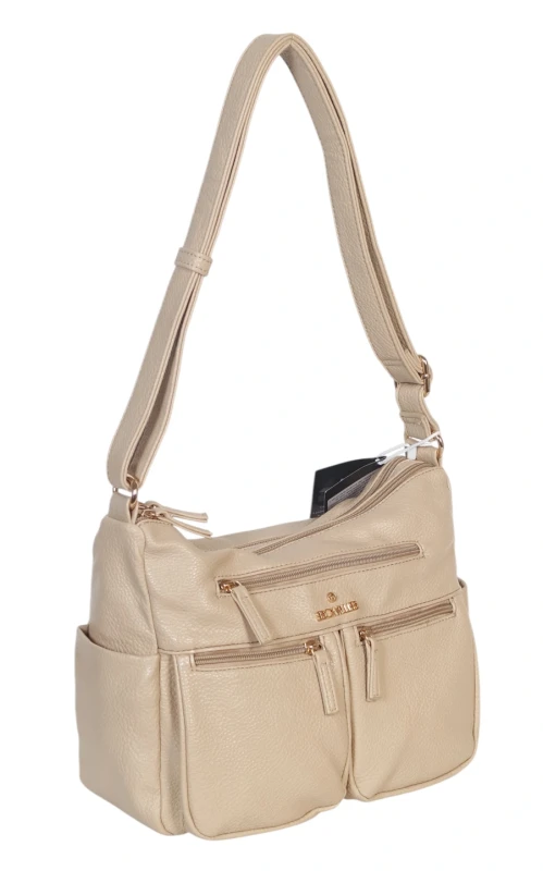 Czarna Torebka Damska Listonoszka Cavalli Italy – Wielofunkcyjna Torba na Ramię z Ekoskóry