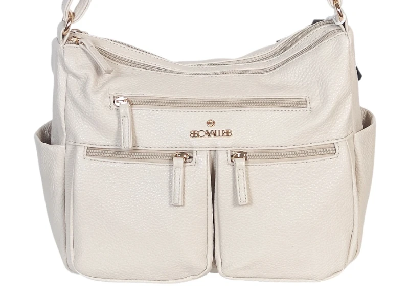 Czarna Torebka Damska Listonoszka Cavalli Italy – Wielofunkcyjna Torba na Ramię z Ekoskóry