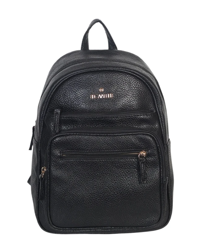 Czarny Plecak Damski Cavalli Italy – Stylowy Plecak Miejski z Eko-Skóry