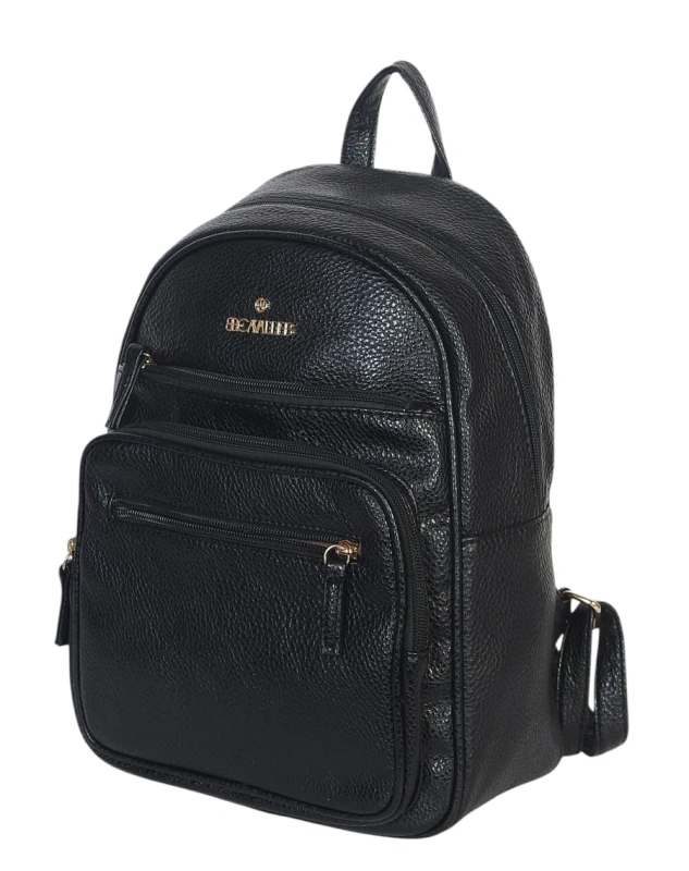 Czarny Plecak Damski Cavalli Italy – Stylowy Plecak Miejski z Eko-Skóry