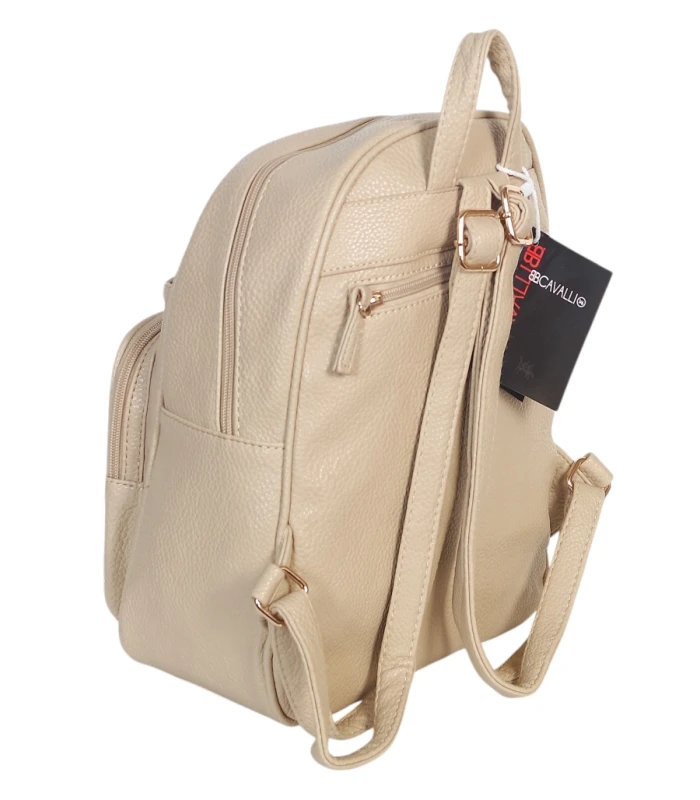 Czarny Plecak Damski Cavalli Italy – Stylowy Plecak Miejski z Eko-Skóry