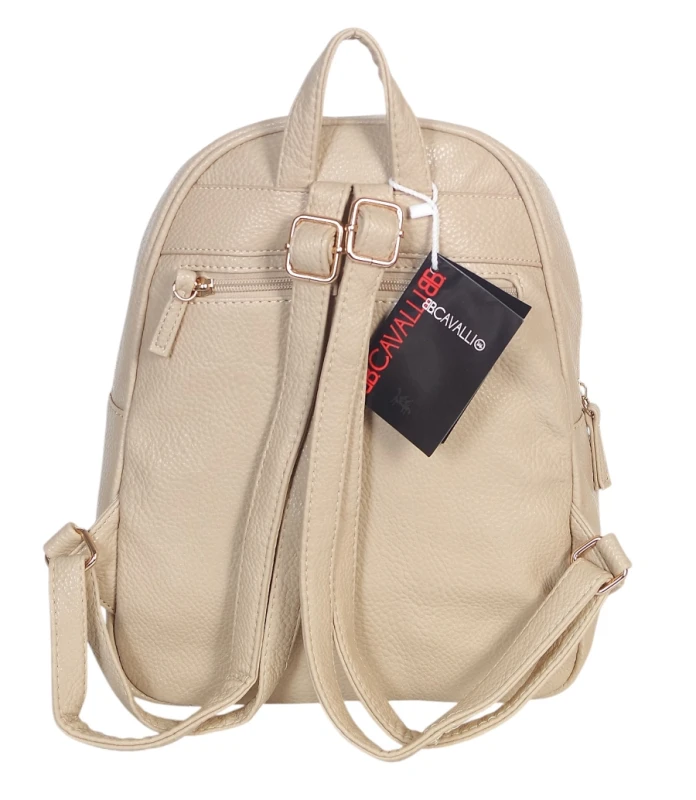 Czarny Plecak Damski Cavalli Italy – Stylowy Plecak Miejski z Eko-Skóry