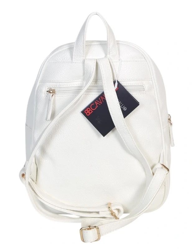 Czarny Plecak Damski Cavalli Italy – Stylowy Plecak Miejski z Eko-Skóry