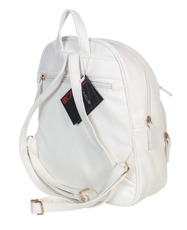 Czarny Plecak Damski Cavalli Italy – Stylowy Plecak Miejski z Eko-Skóry