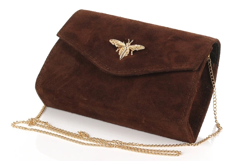 Kopertówka na łańcuszku ZAMSZ NATURALNY