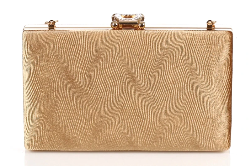 Ekskluzywna Torebka Wieczorowa Kopertówka Ciemne Złoto – Welurowa Wizytowa na Łańcuszku