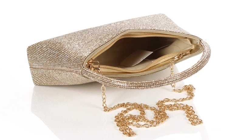 Gallantry Paris Wieczorowa Torebka Damska Kopertówka z Rączką i Łańcuszkiem