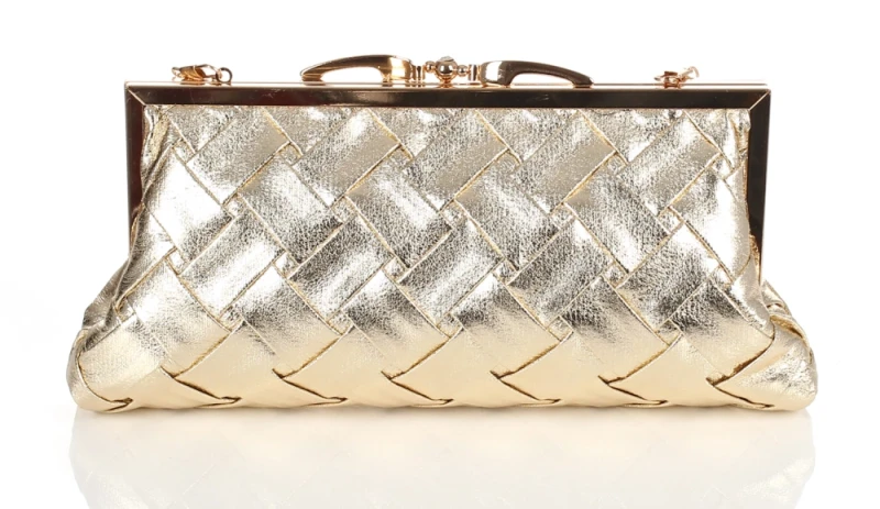 Gallantry Paris Wieczorowa Torebka Damska Pleciona Kopertówka – Dwukomorowe Puzderko Wizytowe