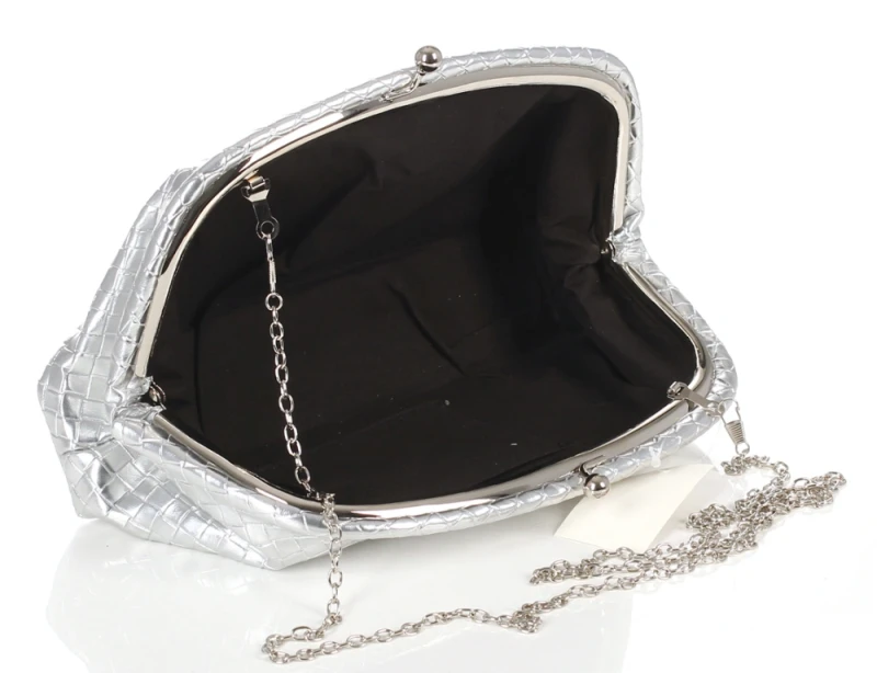 Elegancka Torebka Wieczorowa Kopertówka o Plecionej Fakturze – Pojemne Puzderko Wizytowe na Łańcuszku