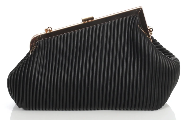 Gallantry Paris Wieczorowa Torebka Damska Plisowana Kopertówka – Duże Puzderko Wizytowe na Łańcuszku