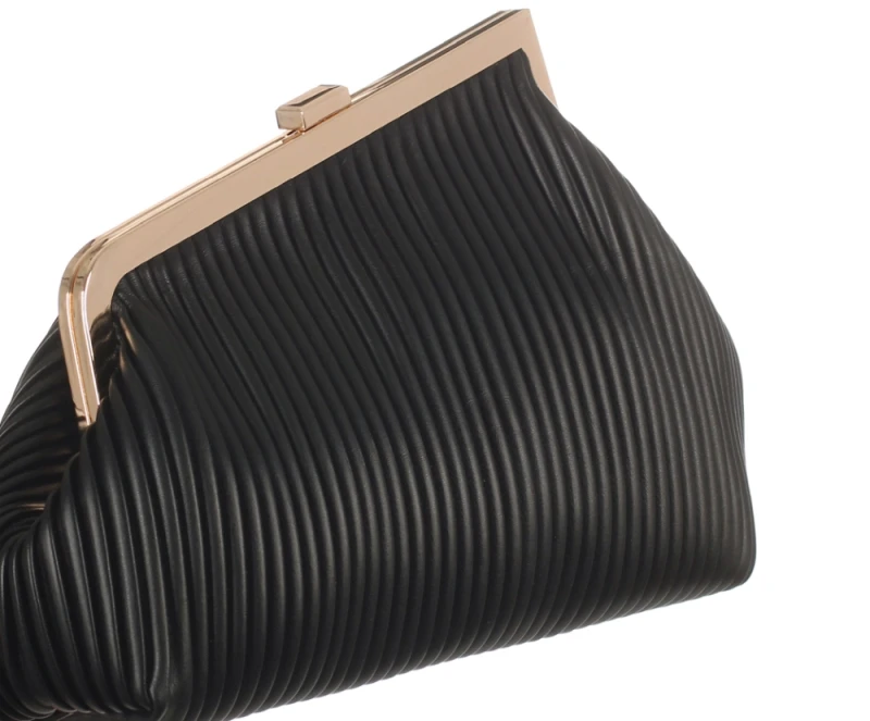Gallantry Paris Wieczorowa Torebka Damska Plisowana Kopertówka – Duże Puzderko Wizytowe na Łańcuszku