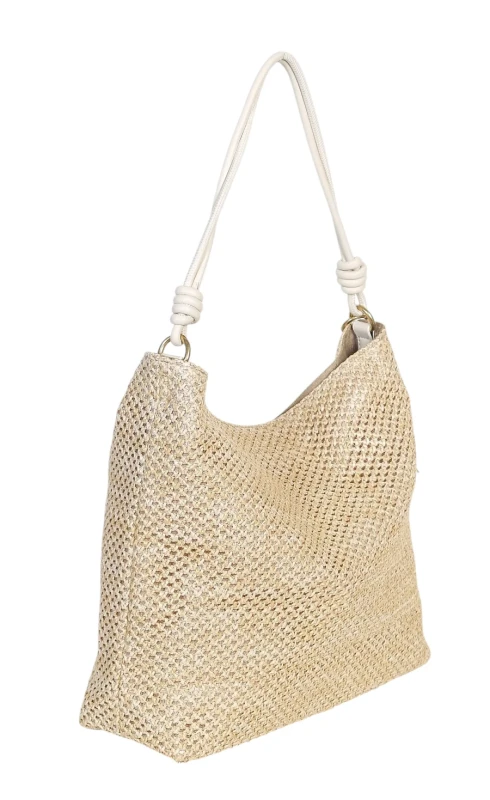 Pleciona torebka damska worek Coveri Italy – Stylowy shopper z brelokiem