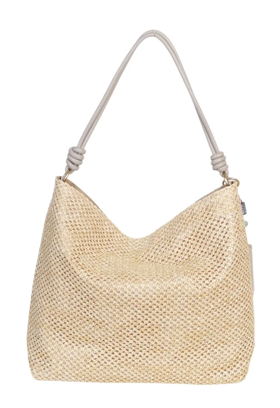 Pleciona torebka damska worek Coveri Italy – Stylowy shopper z brelokiem