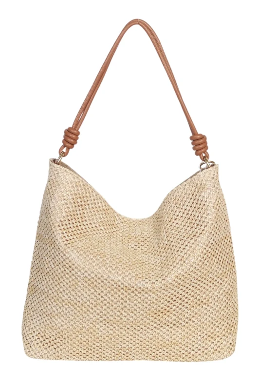 Pleciona torebka damska worek Coveri Italy – Stylowy shopper z brelokiem