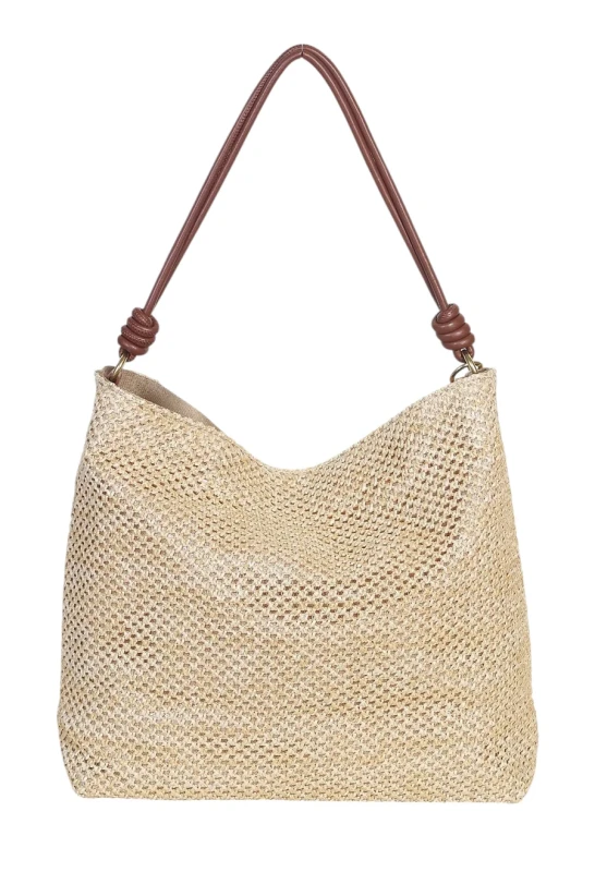 Pleciona torebka damska worek Coveri Italy – Stylowy shopper z brelokiem