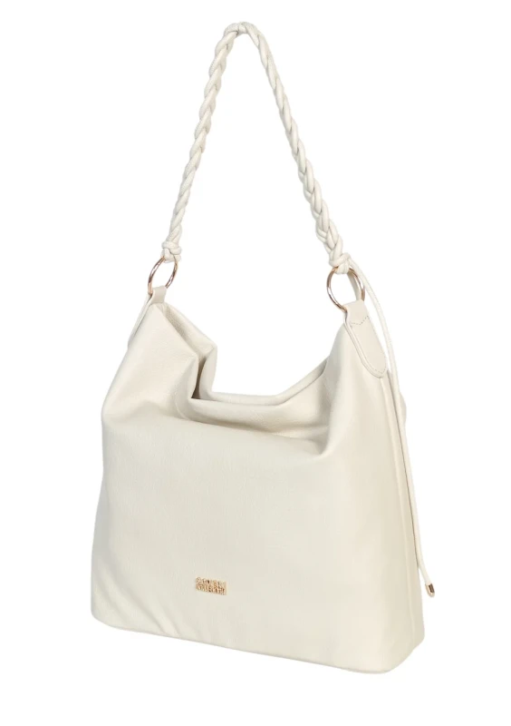 Torebka damska worek Coveri Italy – Miękka torba Mieści A4 Z plecioną rączką