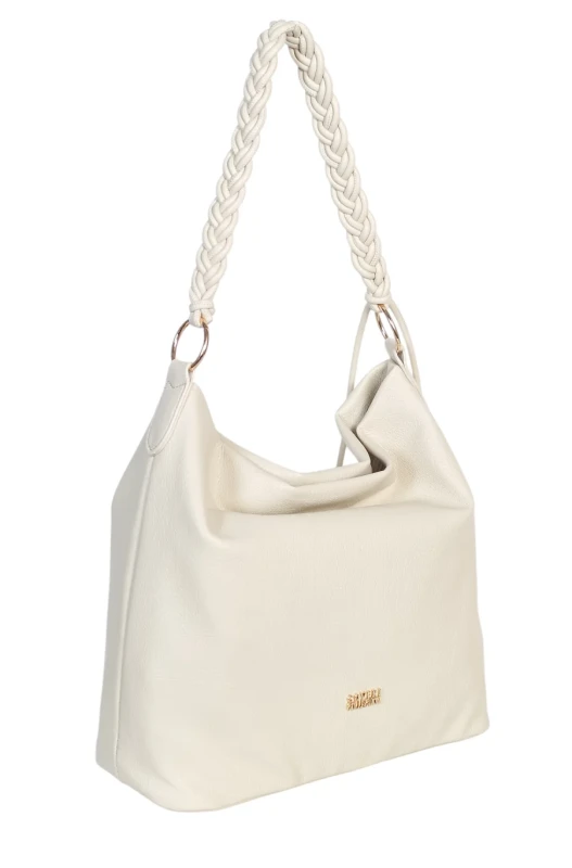 Torebka damska worek Coveri Italy – Miękka torba Mieści A4 Z plecioną rączką