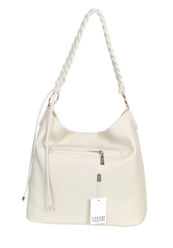 Torebka damska worek Coveri Italy – Miękka torba Mieści A4 Z plecioną rączką