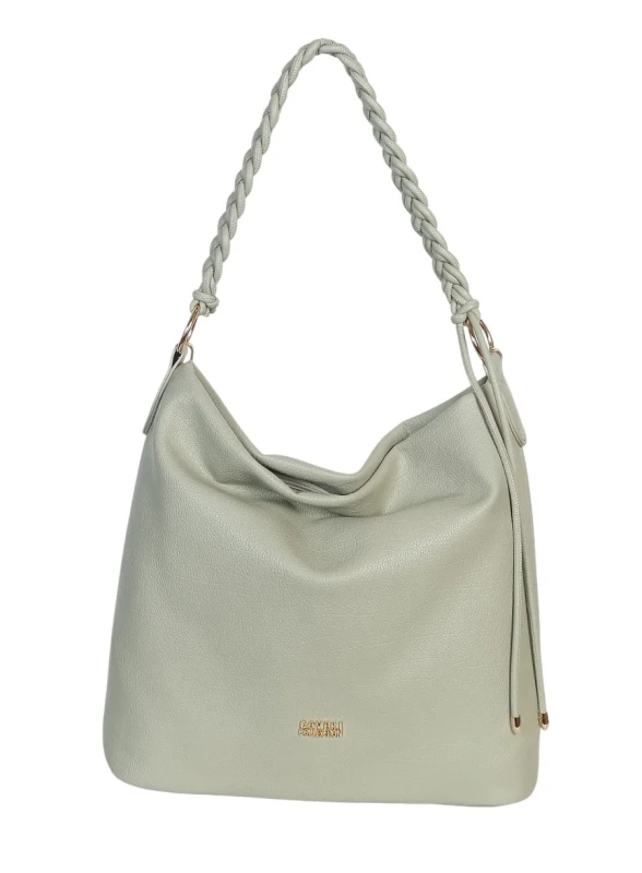 Torebka damska worek Coveri Italy – Miękka torba Mieści A4 Z plecioną rączką