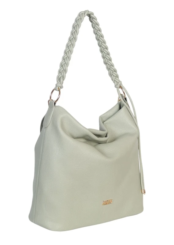 Torebka damska worek Coveri Italy – Miękka torba Mieści A4 Z plecioną rączką