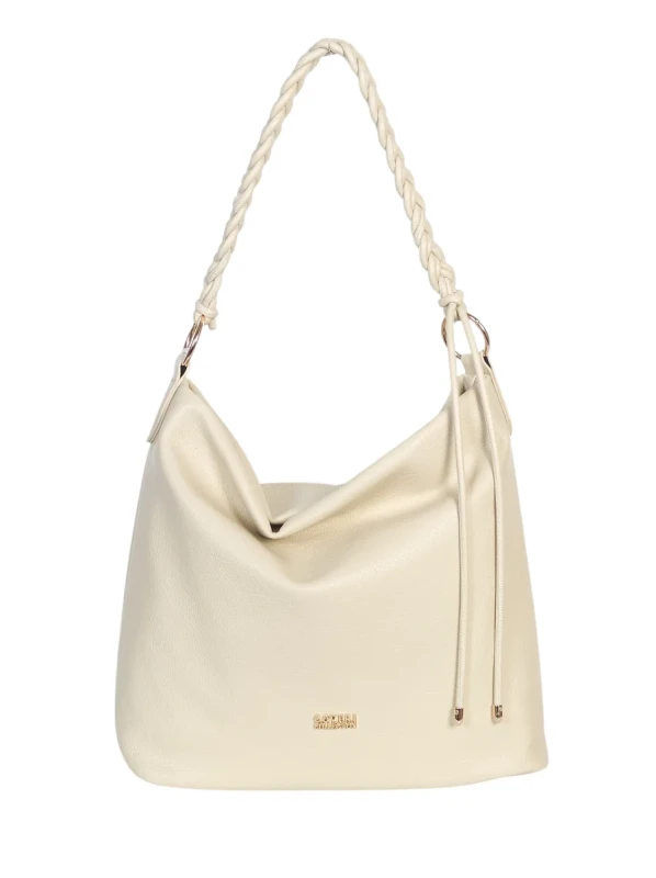 Torebka damska worek Coveri Italy – Miękka torba Mieści A4 Z plecioną rączką