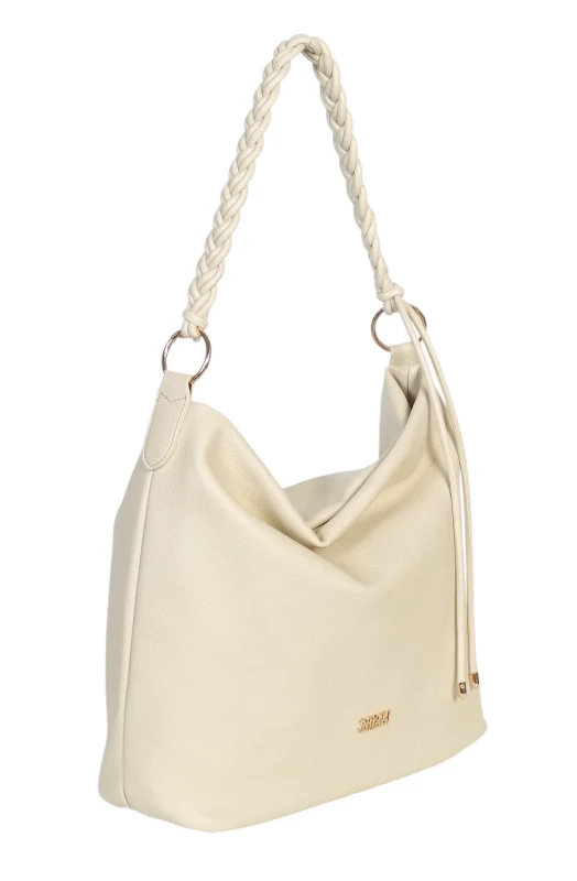 Torebka damska worek Coveri Italy – Miękka torba Mieści A4 Z plecioną rączką