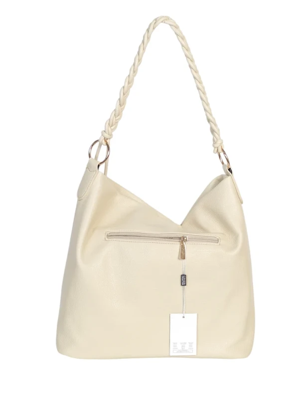 Torebka damska worek Coveri Italy – Miękka torba Mieści A4 Z plecioną rączką